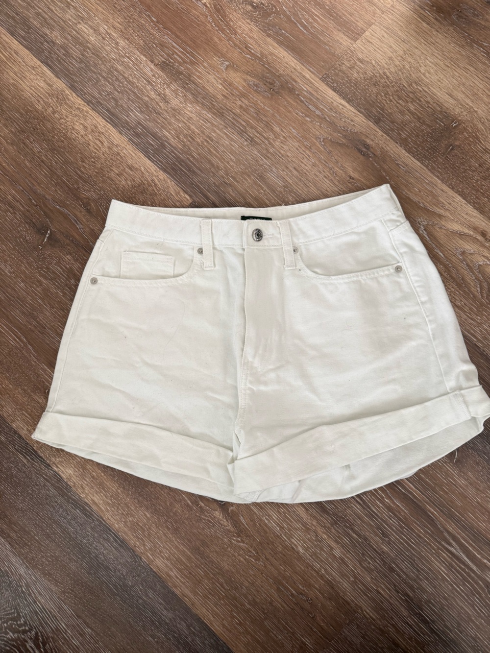 Wild Fable White High-Rise Denim Shorts
